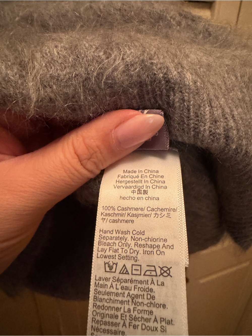 J. Crew Women's Fuzzy Cashmere Crewneck Sweater in Heather Gray - Picture 5 of 5